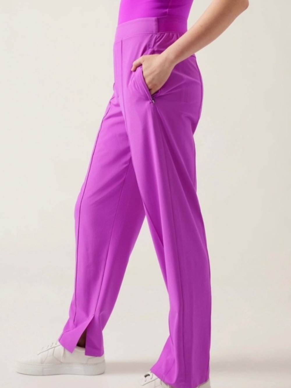 Athleta Brooklyn Heights Vienna Slim Pants Jazzy Purple High Rise Trouser Size 4 - Picture 4 of 15